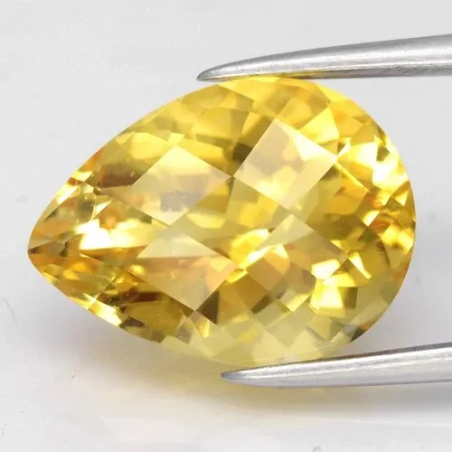3.64ct 12.5x9.3mm VS Pear Natural Yellow Citrine - Brazil Gemstone