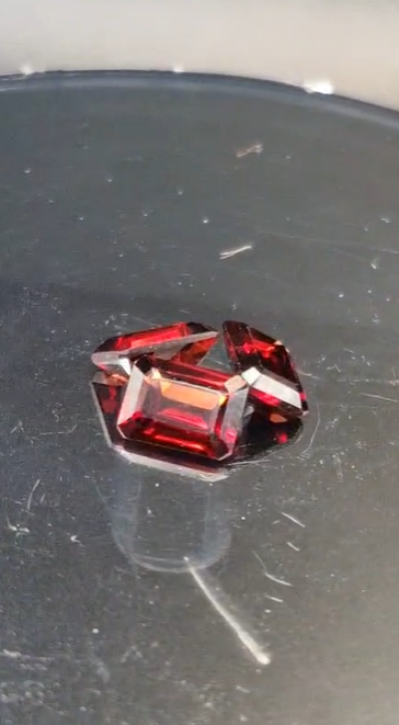 6.02ct 3pcs 8x6mm Octagon Natural Red Garnet Mozambique