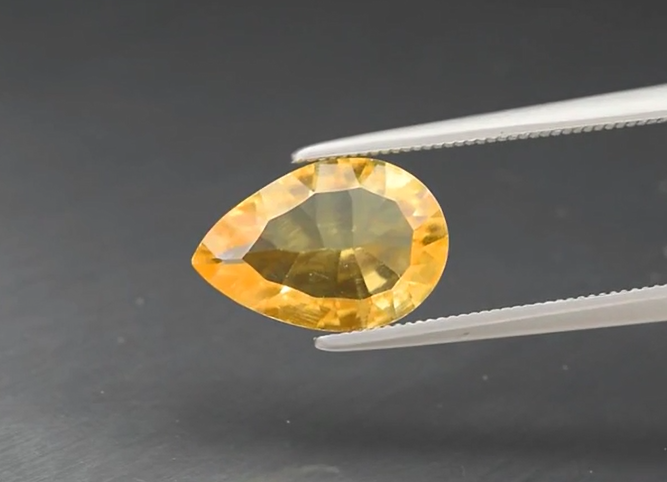2.20ct 12x8mm VS Pear Concave Natural Yellow Citrine, Brazil