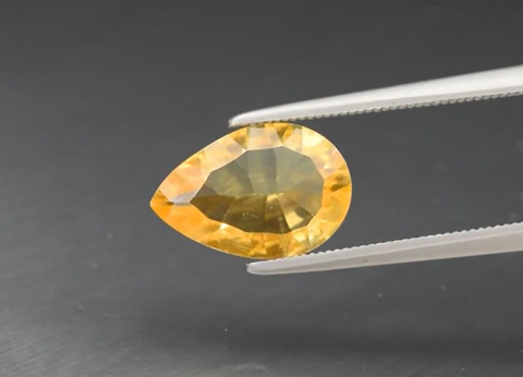 2.20ct 12x8mm VS Pear Concave Natural Yellow Citrine, Brazil