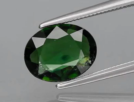 1.41ct 9x7mm Oval Natural Unheated Green Chrome Tourmaline Gemstone, Mozambique
