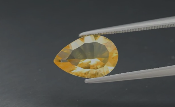 2.20ct 12x8mm VS Pear Concave Natural Yellow Citrine, Brazil