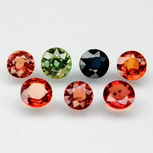 3.81ct 7pcs Lot Round Multi-Color Sapphire - Stunning, Gemstone