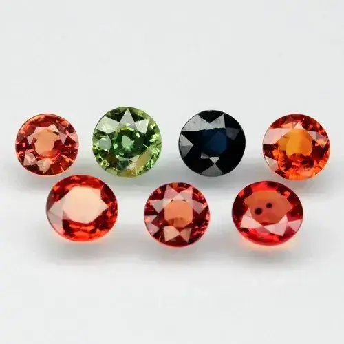 3.81ct 7pcs Lot Round Multi-Color Sapphire - Stunning, Gemstone