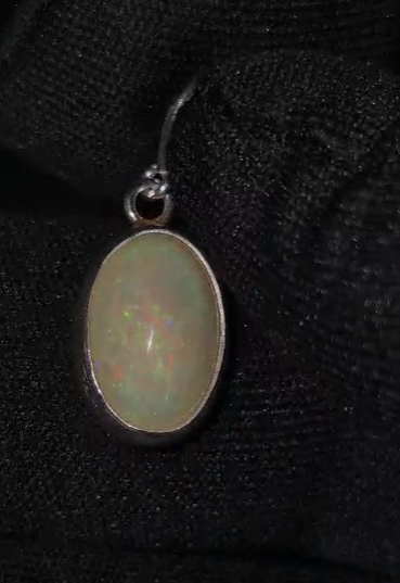 1.98 gr Natural Ethiopia Opal 925 Ayar Gümüş Kolye Ucu