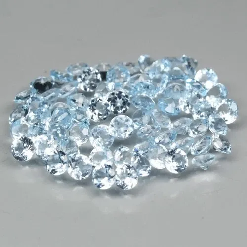 4.07ct 71pcs Lot VS Round Natural Sky Blue Topaz - Brazil Gems