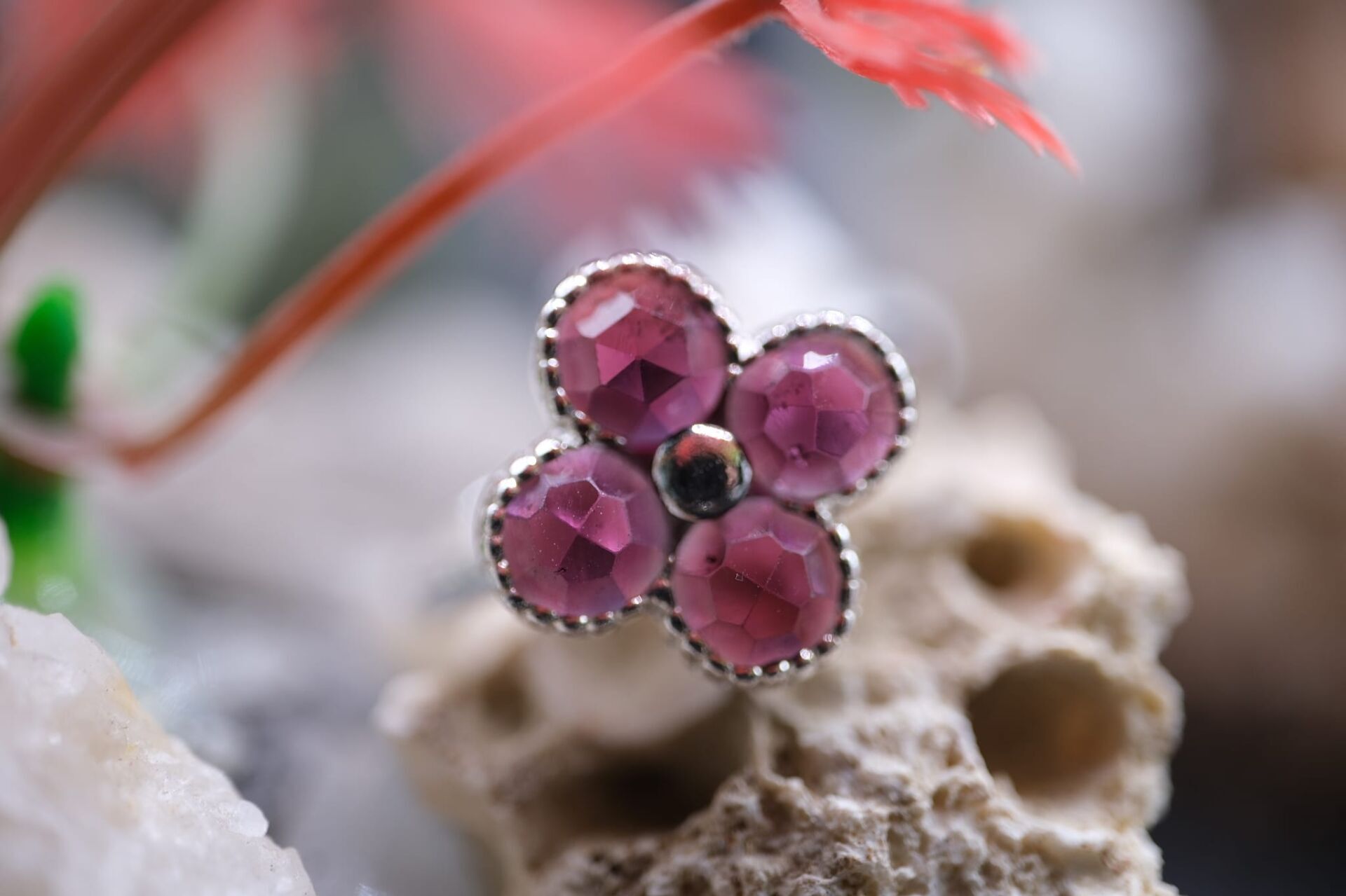 2.85gr. 925 Ayar Gümüş 1.10ct Natural Rodolit Garnet (Unheated) Yüzük (No:14)