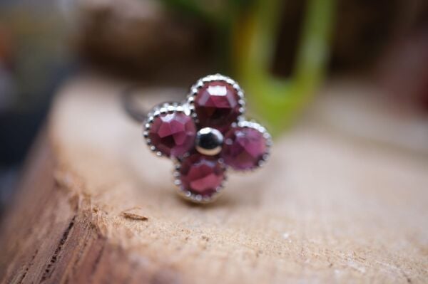 2.85gr. 925 Ayar Gümüş 1.10ct Natural Rodolit Garnet (Unheated) Yüzük (No:14)