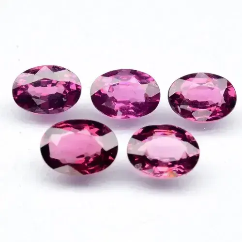 4.37ct 5pcs Lot Oval Natural Purplish Pink Rhodolite Garnet - Mozambique Gems
