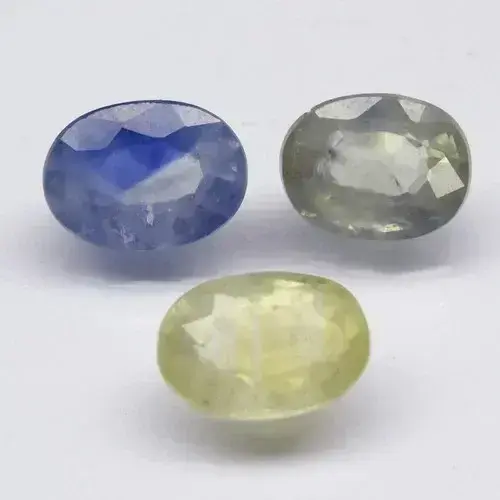4.55ct 3pcs Lot Oval Natural Blue Green Sapphire - Heated, Ceylon Gemstone