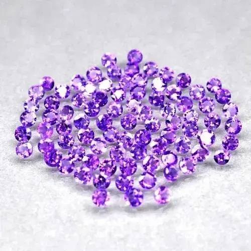 4.87ct 83pcs Lot Round Natural Purple Amethyst - Unheated Uruguay Gemstone