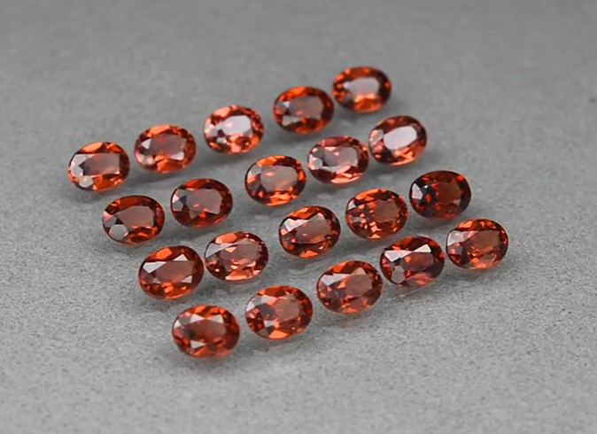 4.53ct 20pcs Lot t.w 4x3mm Oval Natural Pinkish Orange Garnet, Best For Setting