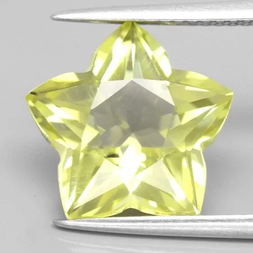 5.08ct 12.5x12.5mm VS Star Natural Lemon Quartz - Brazil Gemstone