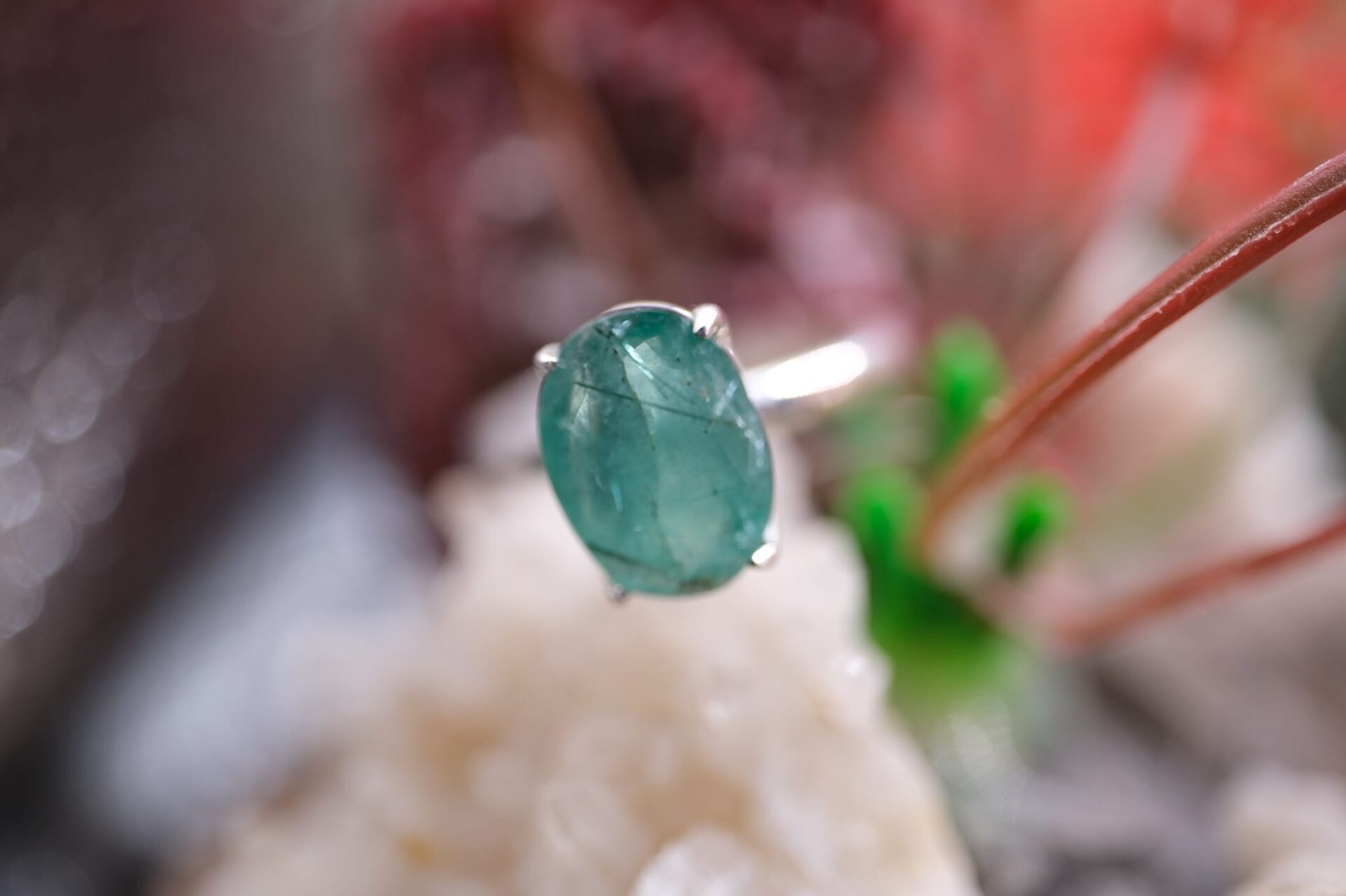 2.54ct 10.2x7.6mm Oval Natural Zümrüt  925 Ayar Gümüş Yüzük