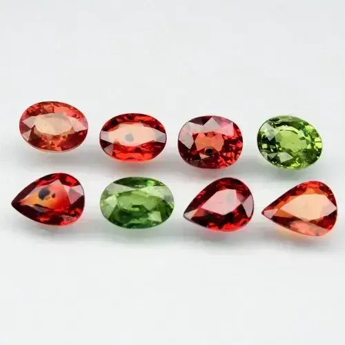 6.55ct 8pcs Lot Oval & Pear Multi-Color Sapphire - Stunning, Gemstone