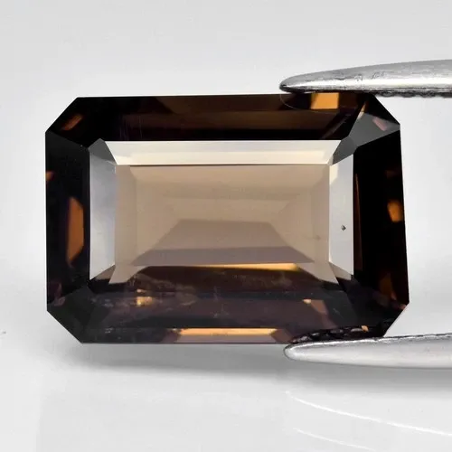 7.79ct 15x10.5mm VS Octagon Natural Smoky Quartz - Brazil Gemstone
