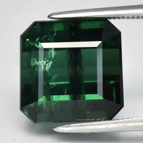 8.43ct 10.5x10.2mm Octagon Natural Green Tourmaline - Unheated, Africa Gem