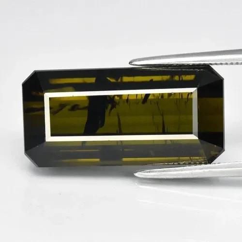 12.38ct Octagon Natural Olive Green Tourmaline - Unheated, Africa Gem