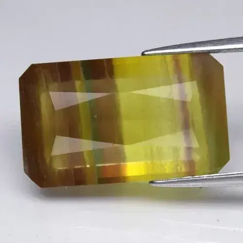 14.57ct 18x11mm Octagon Natural Multi-Color Fluorite - Africa Gemstone