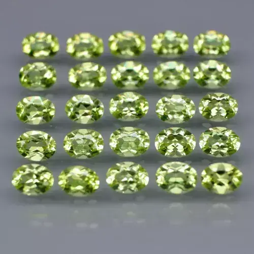 4.53ct 4x3mm 25pcs Lot Oval Natural Peridot