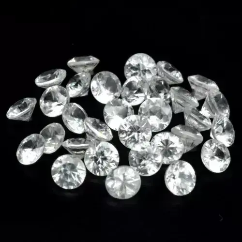 31pcs Lot 5.10ct t.w Round Brilliant Natural White Zircon Gentle Heat Cambodia