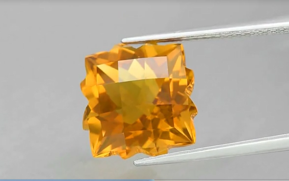 6.41ct 11.4x11.4mm VS Fancy Natural Yellow Citrine, Brazil