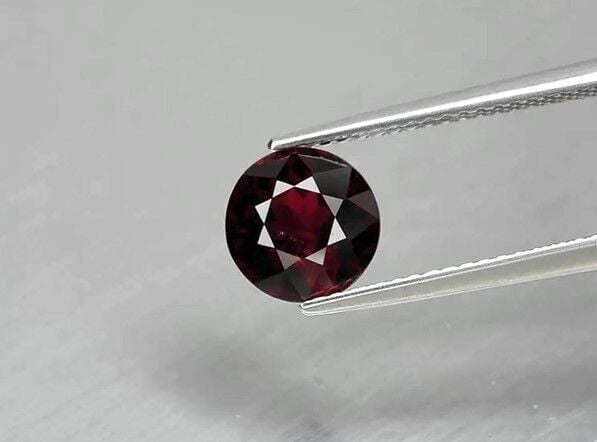2.18ct 7.4mm Round Natural Deep Reddish Purple Rhodolite Garnet, Madagascar