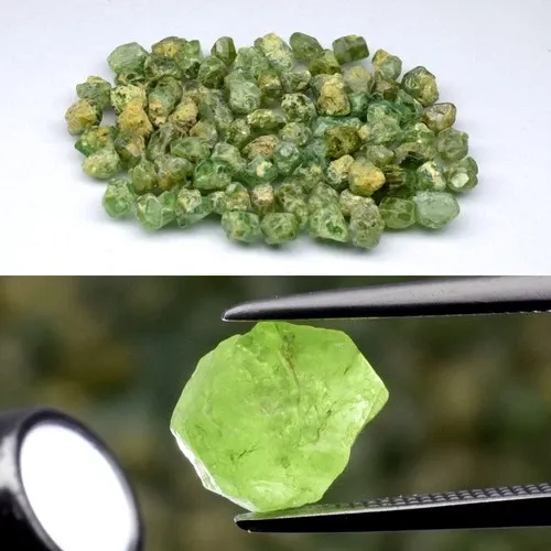 101.28ct 81pcs Lot Rough Natural Green Demantoid Garnet - Madagascar Gems