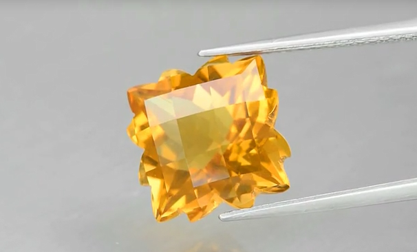 5.67ct 11.2x11.2mm VS Fancy Natural Yellow Citrine, Brazil