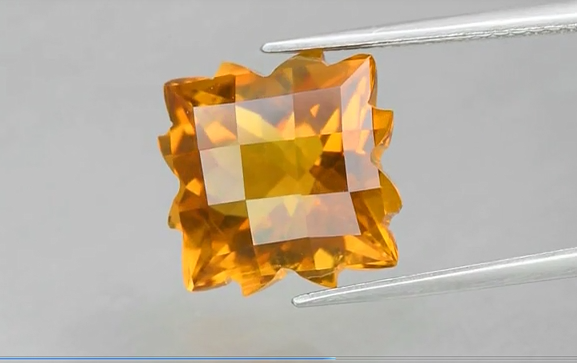 6.49ct 11.6x11.5mm VS Fancy Natural Yellow Citrine, Brazil