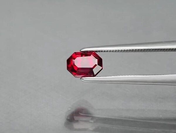 1.14ct 6.5x4.5mm Octagon Natural Reddish Purple Rhodolite Garnet