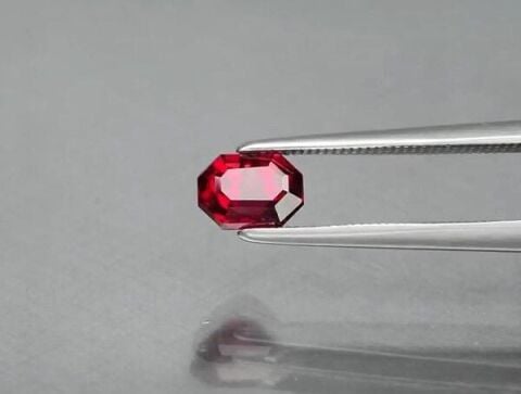 1.14ct 6.5x4.5mm Octagon Natural Reddish Purple Rhodolite Garnet