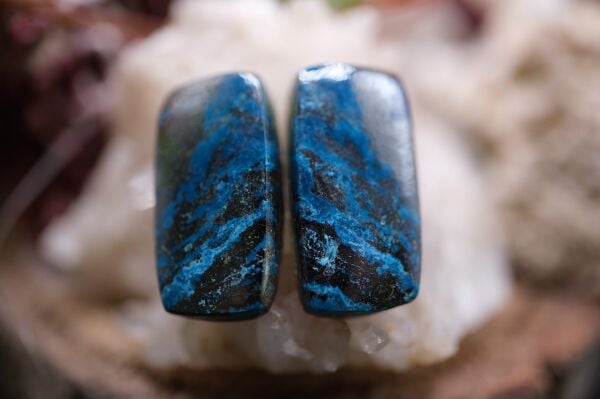 22.80ct 19.2x10mm Natural  Azurite Pair