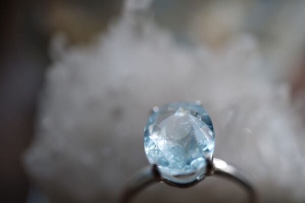2.74ct Natural Unheated Blue Akuamarin Kadın Yüzük