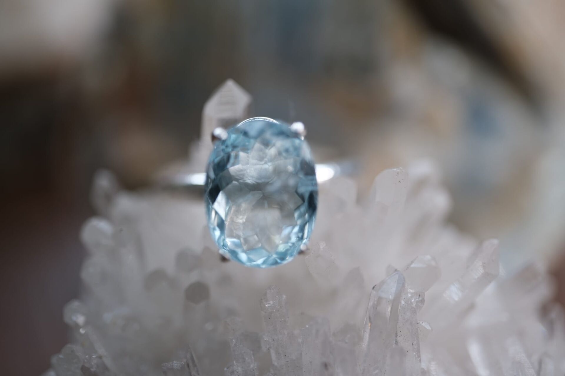 2.74ct Natural Unheated Blue Akuamarin Kadın Yüzük