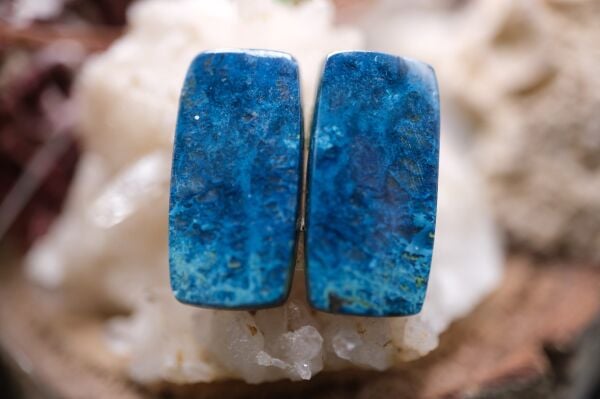 17.50ct 19.6x10mm Natural  Azurite Pair