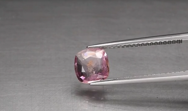 1.01ct 6.7x6.6mm Cushion Natural Purplish Pink Spinel, Myanmar