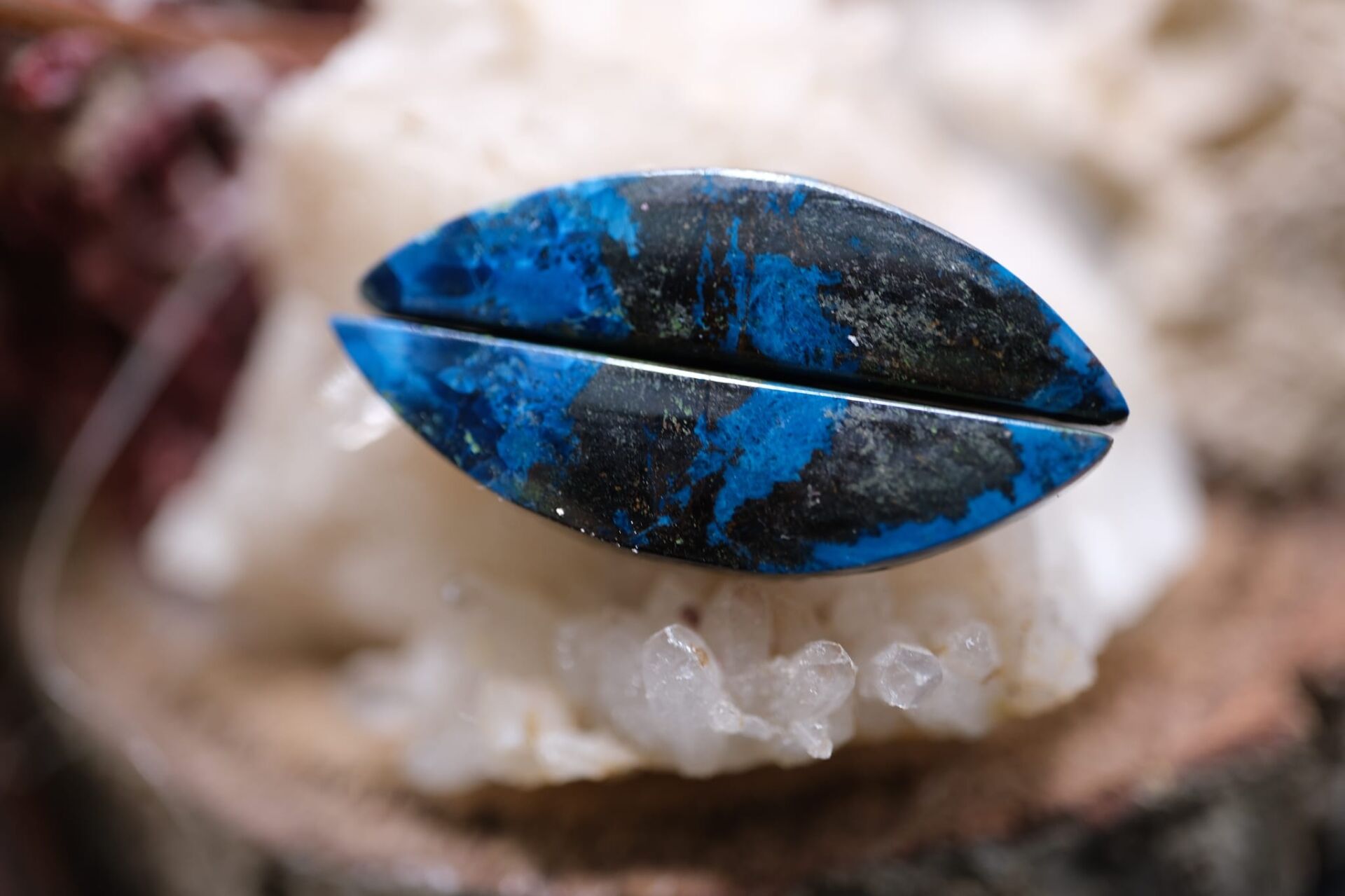 15.30ct 26.8x7mm Natural Azurite Pair