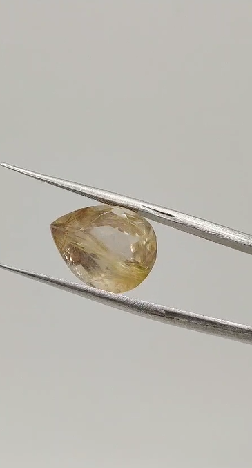 6.50ct 13.6x10.6mm Pear Natural Golden Rutilated Quartz