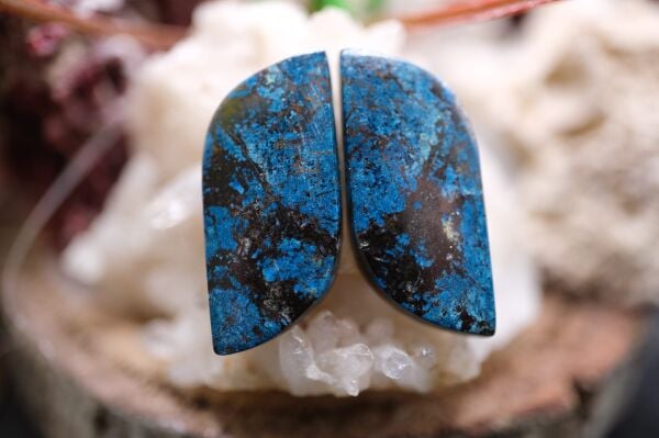 22.15ct 24.6x10.5mm Natural Azurite Pair