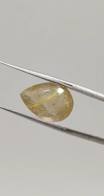 6.85ct 14.9x10.6mm Pear Natural Golden Rutilated Quartz