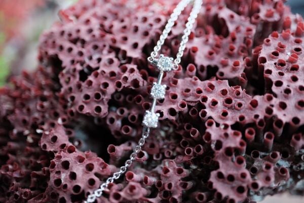 0.45ct G-VS Pırlanta 5 Gram 18 Ayar Beyaz Altın Kolye