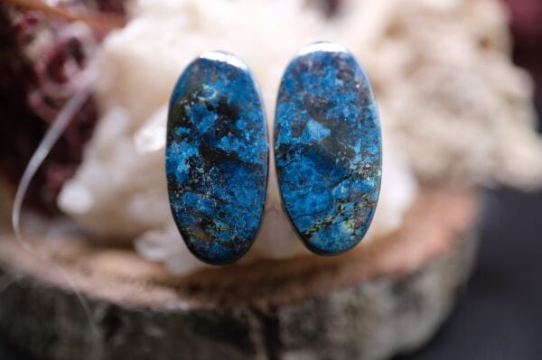 23.75ct 21.5x10.4mm Natural  Azurite Pair