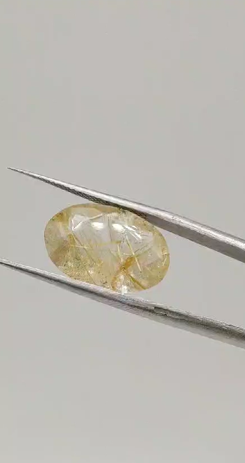 7.90ct 17x11.2mm Oval Natural Golden Rutilated Quartz