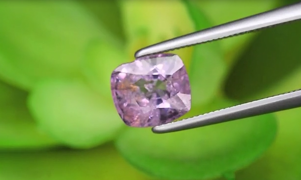 1.80ct 7x6.3mm Cushion Natural Pinkish Purple Spinel, Myanmar