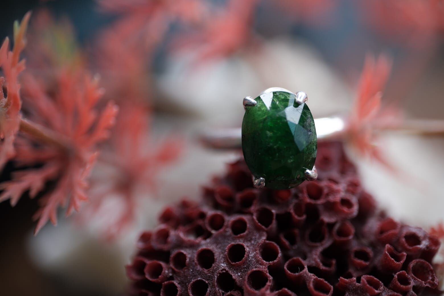 3.05ct Natural Unheated Tsavorit Garnet  Kadın Yüzük