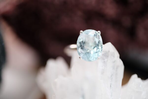 3.36ct Natural Unheated Açık Mavi  Akuamarin Kadın Yüzük