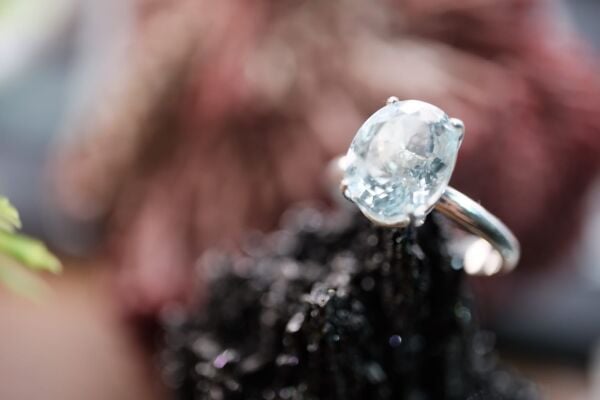 3.36ct Natural Unheated Açık Mavi  Akuamarin Kadın Yüzük