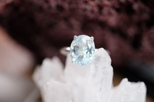 3.36ct Natural Unheated Açık Mavi  Akuamarin Kadın Yüzük