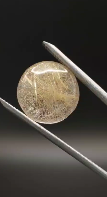 16.45ct 16.6mm Round Cabachon Natural Golden Rutileted Quartz